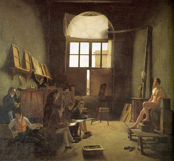 Leon-Matthieu Cochereau Interior of the Studio of David china oil painting image